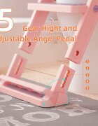 Little Mom Reductor toaleta pentru copii Potty Training Pink pliabil cu sezut moale din spuma PU reglabil pe inaltime 5 nivele manere ergonomicepentru copii cu varsta pana la 7 ani compatibilitate universala