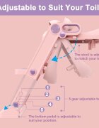 Little Mom Reductor toaleta pentru copii Potty Training Pink pliabil cu sezut moale din spuma PU reglabil pe inaltime 5 nivele manere ergonomicepentru copii cu varsta pana la 7 ani compatibilitate universala