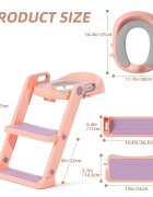 Little Mom Reductor toaleta pentru copii Potty Training Pink pliabil cu sezut moale din spuma PU reglabil pe inaltime 5 nivele manere ergonomicepentru copii cu varsta pana la 7 ani compatibilitate universala