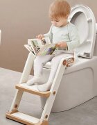Little Mom Reductor toaleta pentru copii Potty Training Pink pliabil cu sezut moale din spuma PU reglabil pe inaltime 5 nivele manere ergonomicepentru copii cu varsta pana la 7 ani compatibilitate universala