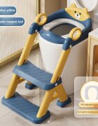 Little Mom Reductor toaleta pentru copii Teddy grey cu doua trepte colac moale din pvc detasabil pliabil design anti-stropire baza antiderapanta inaltime reglabila spatar si manere compatibilitate universala