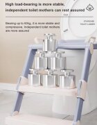 Little Mom Reductor toaleta WhiteGrey pliabil cu scara colac moale din spuma protectie antistropire reglabil pe inaltime manere si suport lat pentru picioare