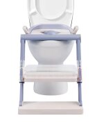Little Mom Reductor toaleta WhiteGrey pliabil cu scara colac moale din spuma protectie antistropire reglabil pe inaltime manere si suport lat pentru picioare