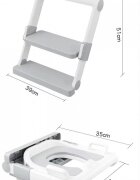 Little Mom Reductor toaleta WhiteGreyPurple pliabil cu scara colac moale din spuma protectie antistropire reglabil pe inaltime manere si suport lat pentru picioare