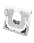 Little Mom Reductor toaleta WhiteGreyPurple pliabil cu scara colac moale din spuma protectie antistropire reglabil pe inaltime manere si suport lat pentru picioare