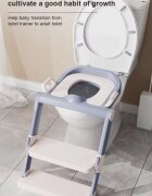 Little Mom Reductor toaleta WhiteGreyPurple pliabil cu scara colac moale din spuma protectie antistropire reglabil pe inaltime manere si suport lat pentru picioare