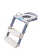 Little Mom Reductor toaleta WhiteGreyPurple pliabil cu scara colac moale din spuma protectie antistropire reglabil pe inaltime manere si suport lat pentru picioare