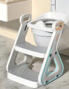 Little Mom Reductor Wc copii pliabil White multifunctional in structura triunghiulara cu colac moale PU inaltime ajustabila prevazut cu manere protectie antistropire antiaderent potrivit si toaletelor patrate