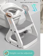 Little Mom Reductor Wc copii pliabil White multifunctional in structura triunghiulara cu colac moale PU inaltime ajustabila prevazut cu manere protectie antistropire antiaderent potrivit si toaletelor patrate