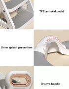 Little Mom Reductor Wc copii pliabil White multifunctional in structura triunghiulara cu colac moale PU inaltime ajustabila prevazut cu manere protectie antistropire antiaderent potrivit si toaletelor patrate