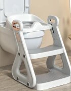 Little Mom Reductor Wc copii pliabil White multifunctional in structura triunghiulara cu colac moale PU inaltime ajustabila prevazut cu manere protectie antistropire antiaderent potrivit si toaletelor patrate