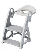 Little Mom Reductor WC copii StepUp Baby Grey reglabil pe inaltime cu manere ergonomice colac moale detasabil din spuma PU design anti-stropire compatibilitate universala