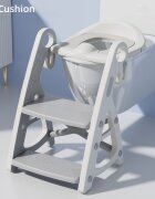 Little Mom Reductor WC copii StepUp Baby Grey reglabil pe inaltime cu manere ergonomice colac moale detasabil din spuma PU design anti-stropire compatibilitate universala