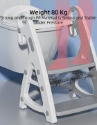 Little Mom Reductor WC copii StepUp Baby Grey reglabil pe inaltime cu manere ergonomice colac moale detasabil din spuma PU design anti-stropire compatibilitate universala