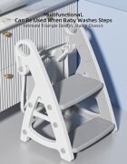 Little Mom Reductor WC copii StepUp Baby Grey reglabil pe inaltime cu manere ergonomice colac moale detasabil din spuma PU design anti-stropire compatibilitate universala