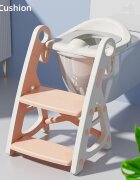 Little Mom Reductor WC copii StepUp Baby Grey reglabil pe inaltime cu manere ergonomice colac moale detasabil din spuma PU design anti-stropire compatibilitate universala