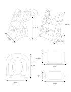 Little Mom Reductor WC copii StepUp Baby Grey reglabil pe inaltime cu manere ergonomice colac moale detasabil din spuma PU design anti-stropire compatibilitate universala