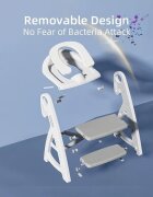Little Mom Reductor WC copii StepUp Baby Grey reglabil pe inaltime cu manere ergonomice colac moale detasabil din spuma PU design anti-stropire compatibilitate universala