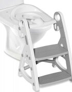 Little Mom Reductor WC copii StepUp Baby Grey reglabil pe inaltime cu manere ergonomice colac moale detasabil din spuma PU design anti-stropire compatibilitate universala