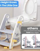 Little Mom Reductor WC copii StepUp Baby Grey reglabil pe inaltime cu manere ergonomice colac moale detasabil din spuma PU design anti-stropire compatibilitate universala