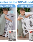 Little Mom Reductor WC copii StepUp Baby Grey reglabil pe inaltime cu manere ergonomice colac moale detasabil din spuma PU design anti-stropire compatibilitate universala
