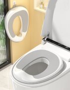 Little Mom Reductor WC pentru copii Grey design ergonomic antiderapant cu suport de agatare compatibilitate universala pentru copii cu varsta pana la 7 ani protectie impotriva stropilor