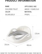 Little Mom Reductor WC pentru copii Silver cu dubla fixare spatar si manere de sustinere colac moale din spuma PU protectie impotriva stropilor