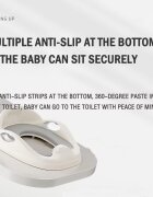 Little Mom Reductor WC pentru copii Silver cu dubla fixare spatar si manere de sustinere colac moale din spuma PU protectie impotriva stropilor