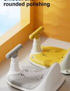 Little Mom Scaun de baie bebelusi Green cu spatar si ghidon de sustiere margini rotunjite si fixare cu ventuze compatibilitate universala dimensiune 37 x 27.2 x 20.6 cm
