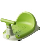 Little Mom Scaun de baie bebelusi Green cu spatar si ghidon de sustiere margini rotunjite si fixare cu ventuze compatibilitate universala dimensiune 37 x 27.2 x 20.6 cm