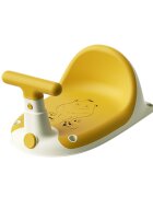 Little Mom Scaun de baie bebelusi Yellow cu spatar si ghidon de sustiere margini rotunjite si fixare cu ventuze compatibilitate universala dimensiune 37 x 27.2 x 20.6 cm