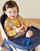 Little Mom Scaun de masa 2 in 1 Grass Navy portabil cu husa detasabila suport picioare centura siguranta reglabil pe inaltime