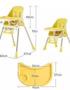 Little Mom Scaun de masa 2 in 1 Grass Navy portabil cu husa detasabila suport picioare centura siguranta reglabil pe inaltime