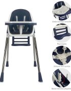 Little Mom Scaun de masa 2 in 1 Grass Navy portabil cu husa detasabila suport picioare centura siguranta reglabil pe inaltime