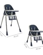 Little Mom Scaun de masa 2 in 1 Grass Navy portabil cu husa detasabila suport picioare centura siguranta reglabil pe inaltime