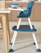 Little Mom Scaun de masa Blue 4in1 pentru copii multifunctional cu centura de siguranta tavita reglabila suport pentru picioare dimensiune 79 x 60 x 62 x 92 cm