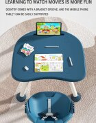 Little Mom Scaun de masa Blue 4in1 pentru copii multifunctional cu centura de siguranta tavita reglabila suport pentru picioare dimensiune 79 x 60 x 62 x 92 cm
