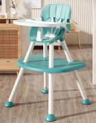 Little Mom Scaun de masa Green 4in1 pentru copii multifunctional cu centura de siguranta tavita reglabila suport pentru picioare dimensiune 79 x 60 x 62 x 92 cm