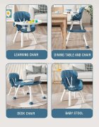 Little Mom Scaun de masa Green 4in1 pentru copii multifunctional cu centura de siguranta tavita reglabila suport pentru picioare dimensiune 79 x 60 x 62 x 92 cm