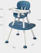Little Mom Scaun de masa Green 4in1 pentru copii multifunctional cu centura de siguranta tavita reglabila suport pentru picioare dimensiune 79 x 60 x 62 x 92 cm