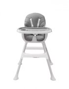 Little Mom Scaun de masa Modern Grey 3in1 cu cos pentru accesorii tava dubla ajustabila husa detasabila inaltime reglabila