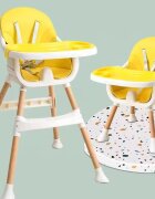 Little Mom Scaun de masa Modern Navy 3in1 cu cos pentru accesorii tava dubla ajustabila husa detasabila inaltime reglabila