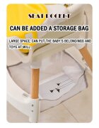 Little Mom Scaun de masa Modern Navy 3in1 cu cos pentru accesorii tava dubla ajustabila husa detasabila inaltime reglabila