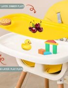 Little Mom Scaun de masa Modern Pink 3in1 cu cos pentru accesorii tava dubla ajustabila husa detasabila inaltime reglabila