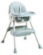Little Mom Scaun de masa multifunctional 3 in 1 pentru copii Green transformabil si ajustabil cadru din otel prevazut cu roti silentioase si husa detasabila din PU dimensiune 60 x 75 x 91 cm