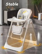 Little Mom Scaun de masa pentru bebelusi BabyNest Grey pliabil multifunctional cu functie de balansoar spatar reglabil centura de siguranta si suport pt picioare design ergonomic