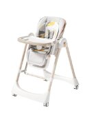 Little Mom Scaun de masa pentru bebelusi BabyNest White pliabil multifunctional cu functie de balansoar spatar reglabil centura de siguranta si suport pt picioare design ergonomic