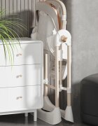 Little Mom Scaun de masa pentru bebelusi BabyNest White pliabil multifunctional cu functie de balansoar spatar reglabil centura de siguranta si suport pt picioare design ergonomic
