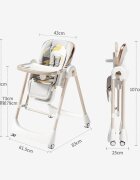 Little Mom Scaun de masa pentru bebelusi BabyNest White pliabil multifunctional cu functie de balansoar spatar reglabil centura de siguranta si suport pt picioare design ergonomic