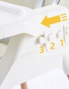 Little Mom Scaun de masa pentru bebelusi si copii Nordic White 2 in 1 cu inaltime ajustabila varsta 6-60 luni tavita dubla reglabila centura de siguranta in 5 puncte suport pentru picioare